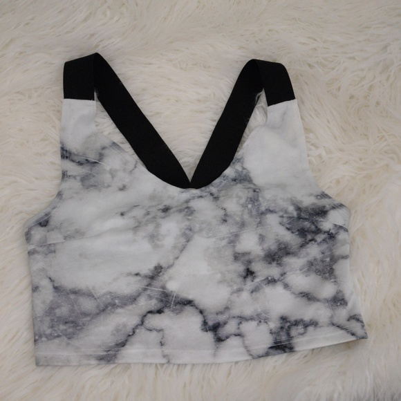 Charlotte Russe Marble Strap Back Crop - NWT - M - Picture 4 of 6